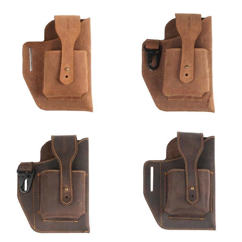 

Double mobile phone bag hanging waist bag men's fashion cross bag easy to carry firmly belt bag unisex