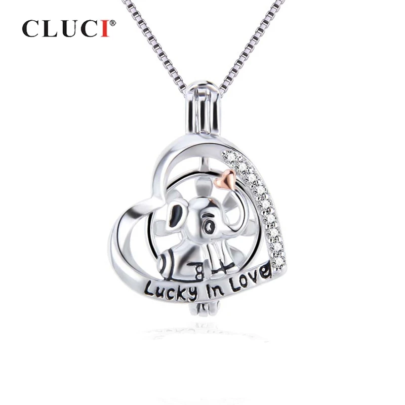 CLUCI Серебро 925 милый слон подвески женские ювелирные изделия кулон из