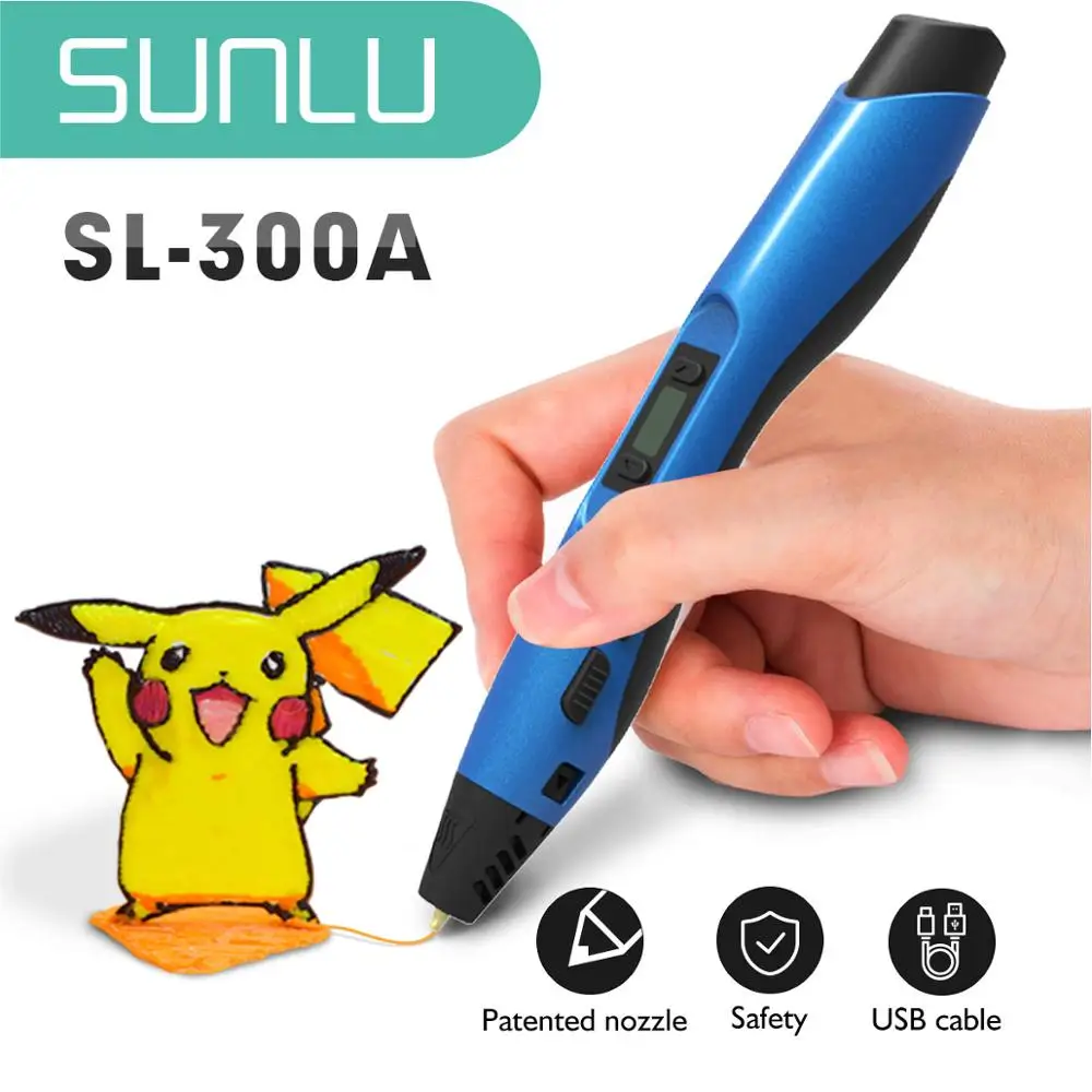 Ручка для 3d печати SUNLU 300A 3D самостоятельного рисования с регулируемой