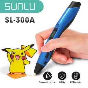 Ручка для 3d-печати SUNLU 300A, 3D Ручка для самостоятельного рисования с регулируемой температурой, Рождественский подарок