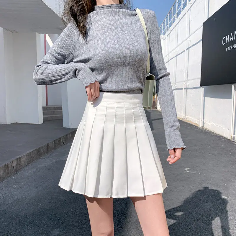 

Plus Size Harajuku Short Skirt New Korean Plaid Skirt Women Zipper High Waist School Girl Casual Pleated Skirt Sexy Mini Skirts