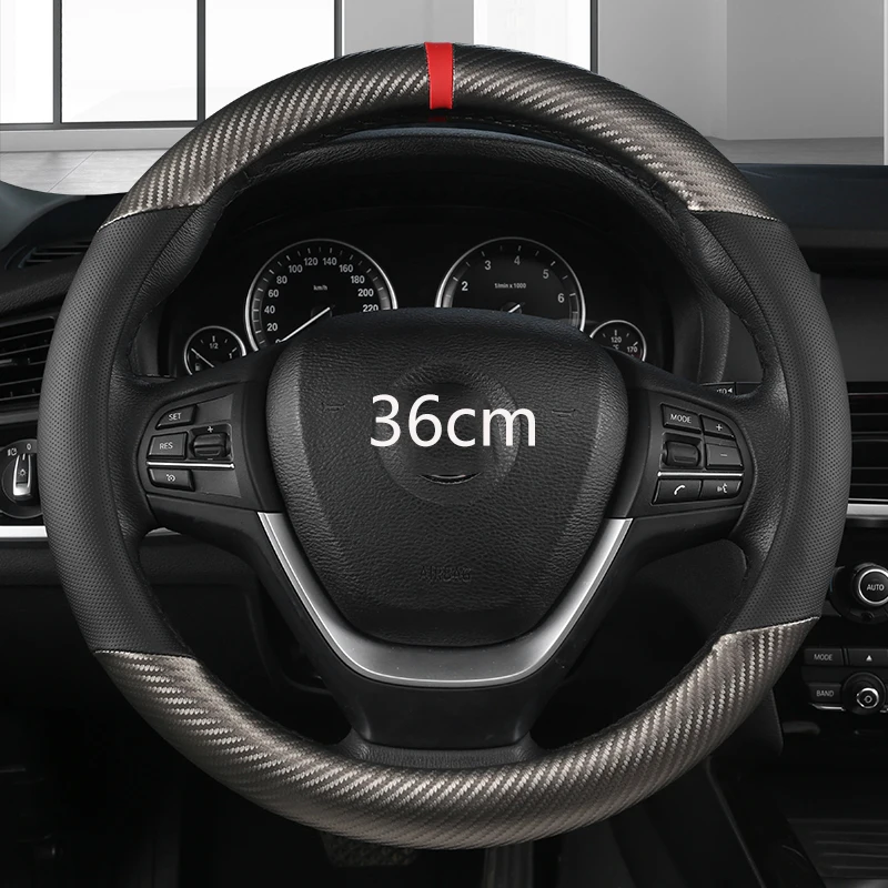 36cm leather carbon fiber car steering wheel cover size s for honda civic ciimo jade suzuki alto nissan juke auto accessories free global shipping