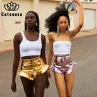 Шорты женские CUTENOVA Y2K, летние, с кружевом, с листьями лотоса, узкие, для клуба, вечеринки, 2021