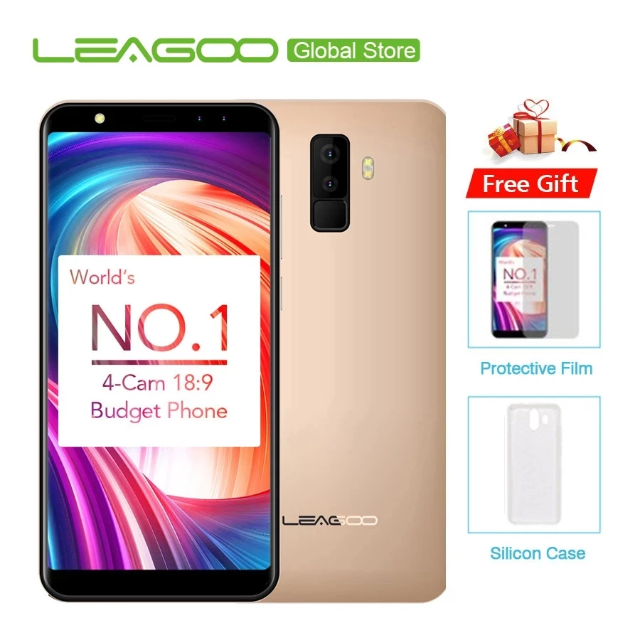 Смартфон Leagoo M9 2+16 Гб экран 5.5&quot процессор MT6580A Android 7.0 четыре камеры 8 мп сканер