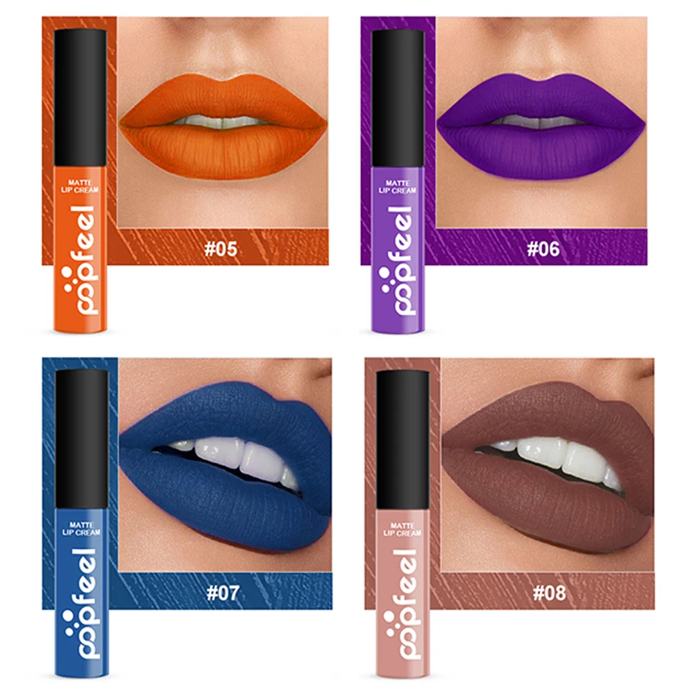 24 Hours Long Lasting liquid Lipstick Matte Lip Tint Waterproof Velvet Sexy Gloss Makeup Lipgloss Cosmetic 12 Color | Красота и
