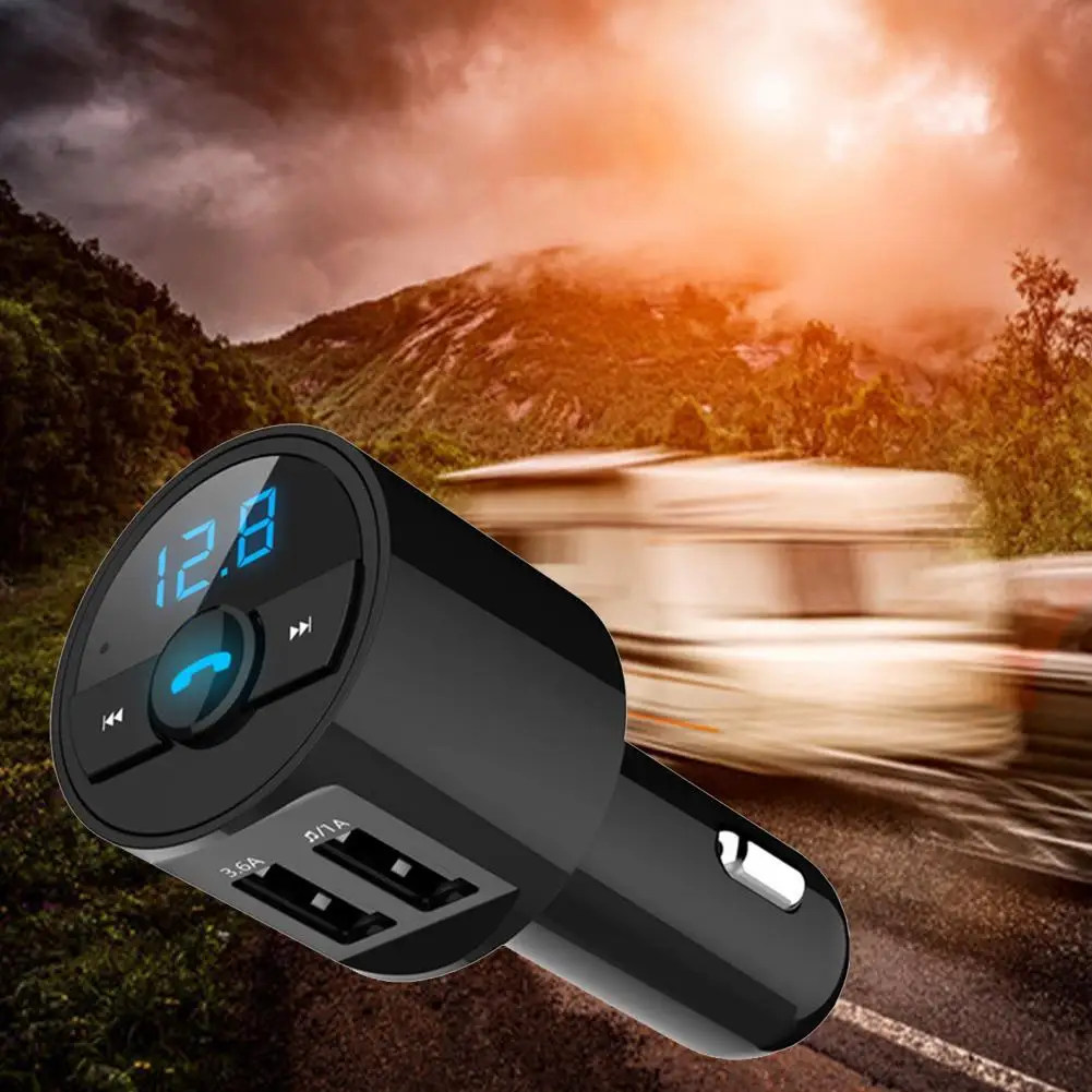 

3.6A Quick USB Charger Bluetooth Car Kit FM Transmitter Phone Player modulator Carkit Mp3 Wireless Music Audio Handsfree E3E1