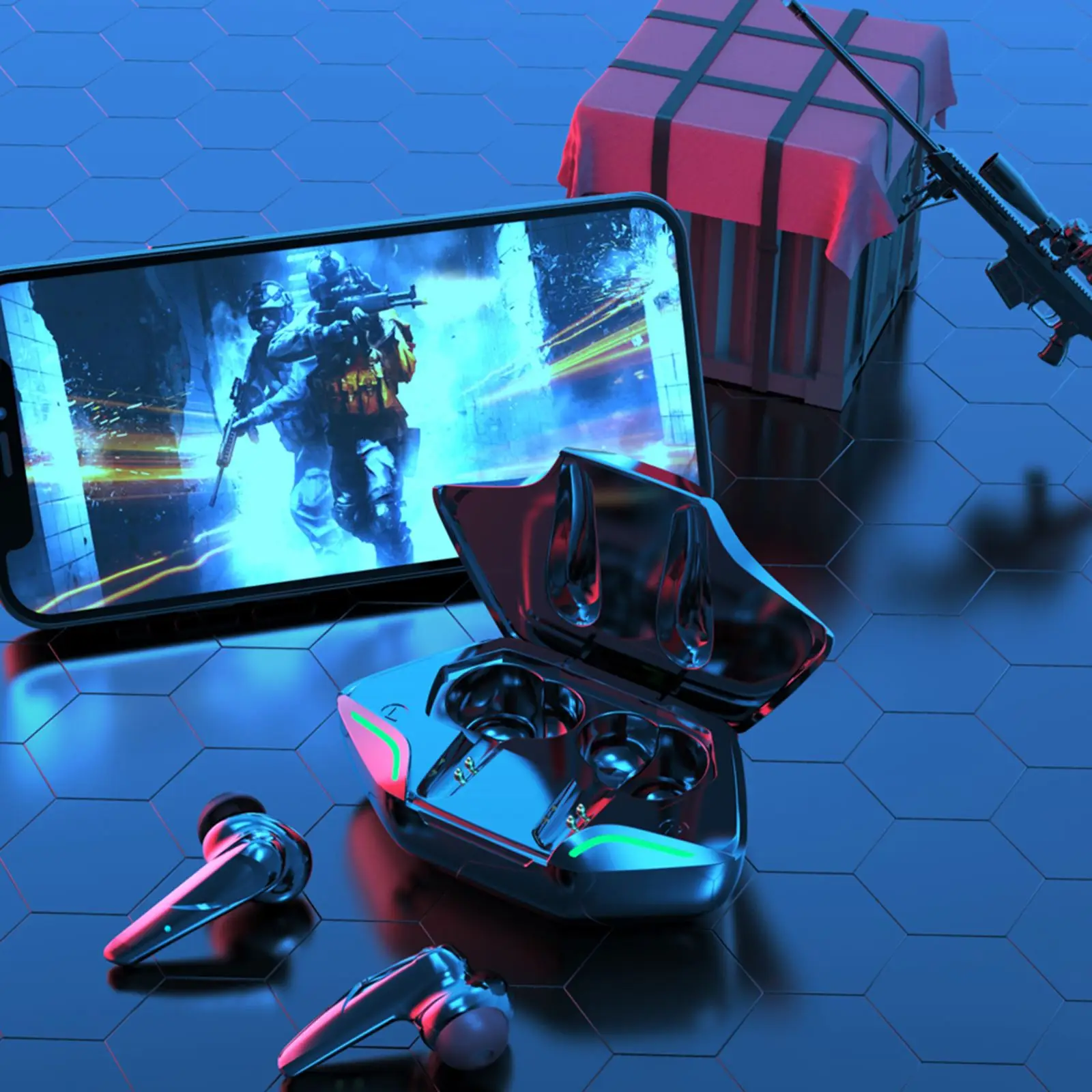 TWS-наушники Настоящие Беспроводные спортивные Игровые наушники-вкладыши с