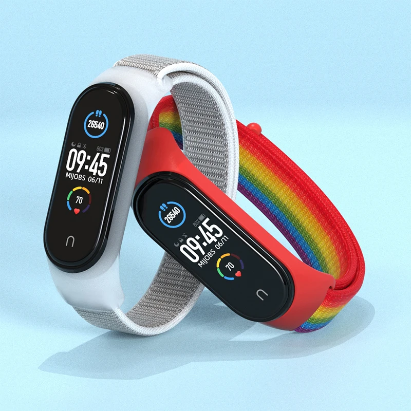 Ремешок нейлоновый спортивный для mi band 6 браслет наручных часов Mi 5 xiaomi 4 3 7 |
