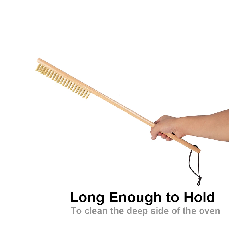 PizzAtHome печь для пиццы Медь щетки щетинки из латуни с деревянной ручкой чистки