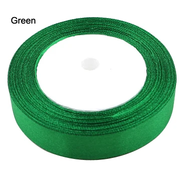 Green 2 рулона/Лот 50 ярдов(44 м) Шелковая атласная лента для украшения свадебной вечеринки подарочная упаковка Riband bowknot логотип на заказ - Цвет: Green