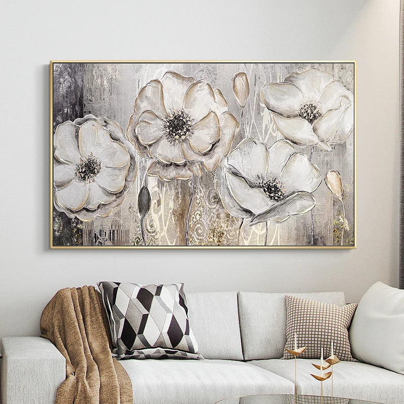 

Abstract Flower Hand Painted Art Oil Painting On Canvas Thick Oil Wall Art Painting Decor For Live Room Home Decor Gift Unframed