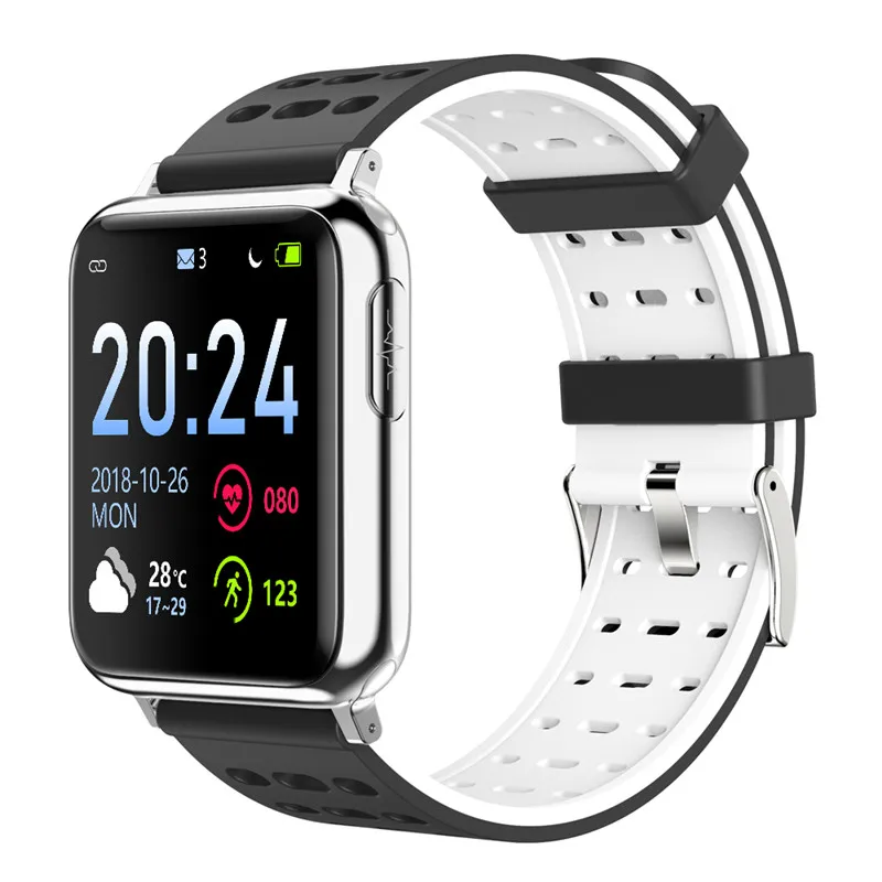 silver white Спортивные Смарт-часы Для мужчин ECG+ PCG сердечного ритма крови-Давление Смарт-часы с мониторингом IP67 водонепроницаемый для xiaomi IPone X HUAWEI телефон - Цвет: silver white