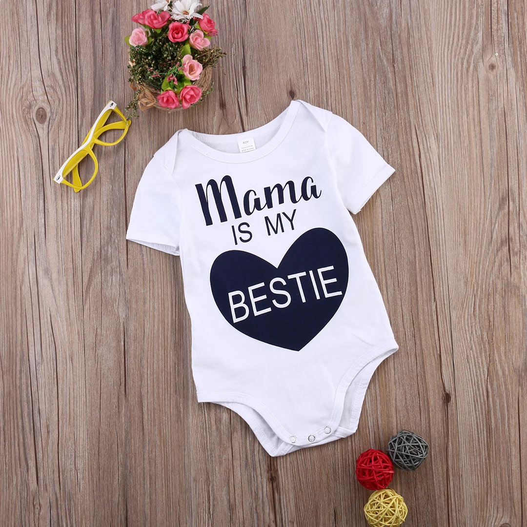 

Pudcoco Newborn Kids Baby Infant Boy Girl Cotton Short Sleeve Letter Bodysuit Jumpsuit Outfit Clothes Size 0-24M
