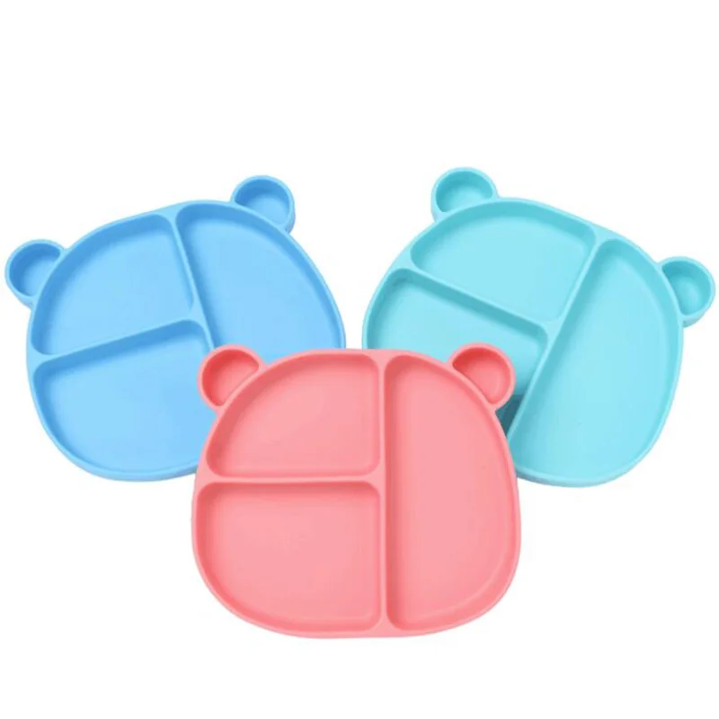 

Children's Tableware Baby Silicone Plate With Suction Cup Infant Food Plate Tray Sucker Bowl Baby Feeding Dishes