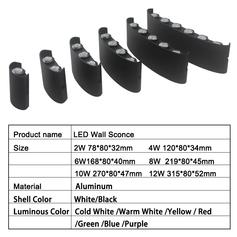 Вверх и вниз настенный светильник IP65 водонепроницаемый алюминиевый Wandlamp для