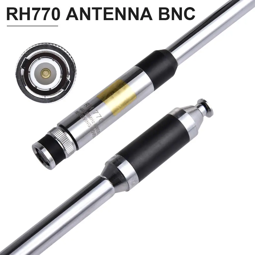 

RH770 Antenna BNC Walkie-talkie Antenna 144/430Mhz 3.0/5.5dBi 20W Telescopic Antenna HT/Scanner High Gain Antenna