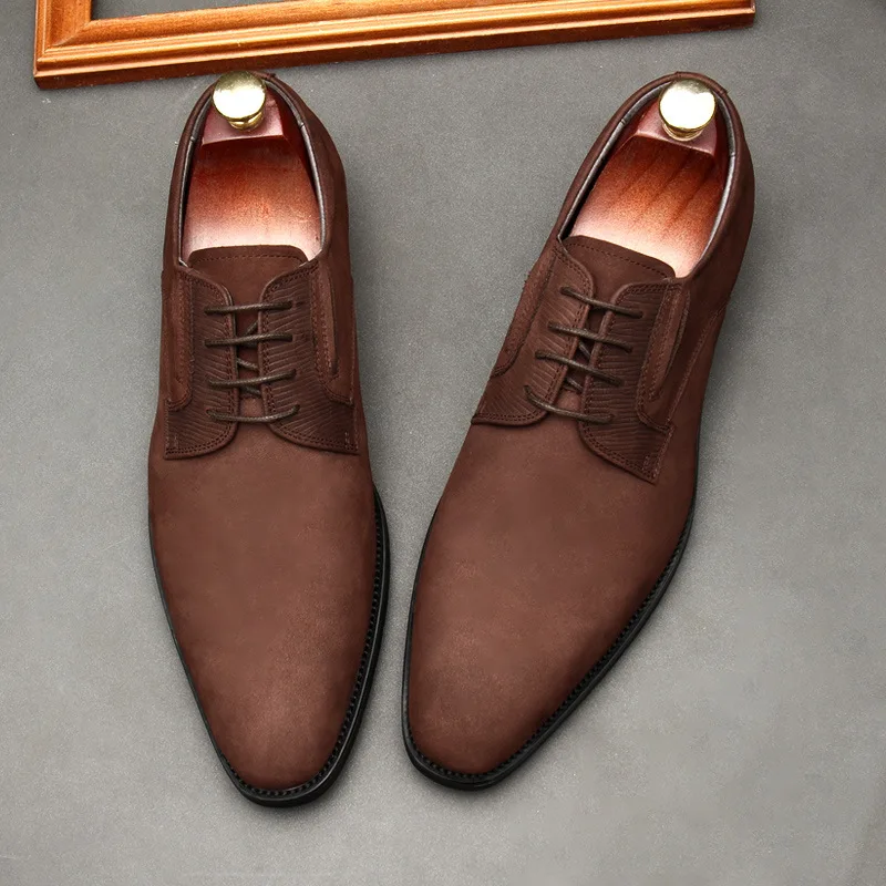 Туфли мужские классические из натуральной замши качественная офисная обувь