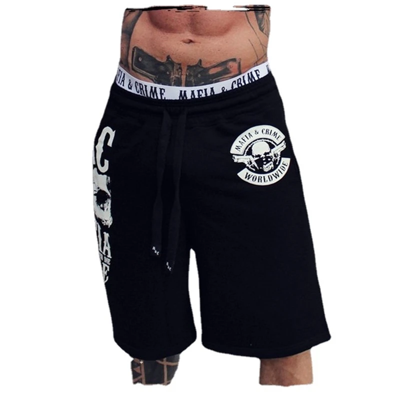 

Muscle fitness brothers men's sports pants leisure running exercise cotton Large Print Shorts fashion