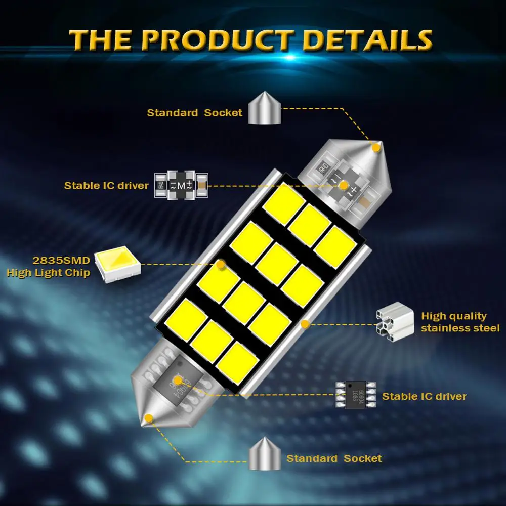 2 шт. Автомобильные светодиодные гирлянды из алюминия 1 72 дюйма 41 мм | Автомобили и