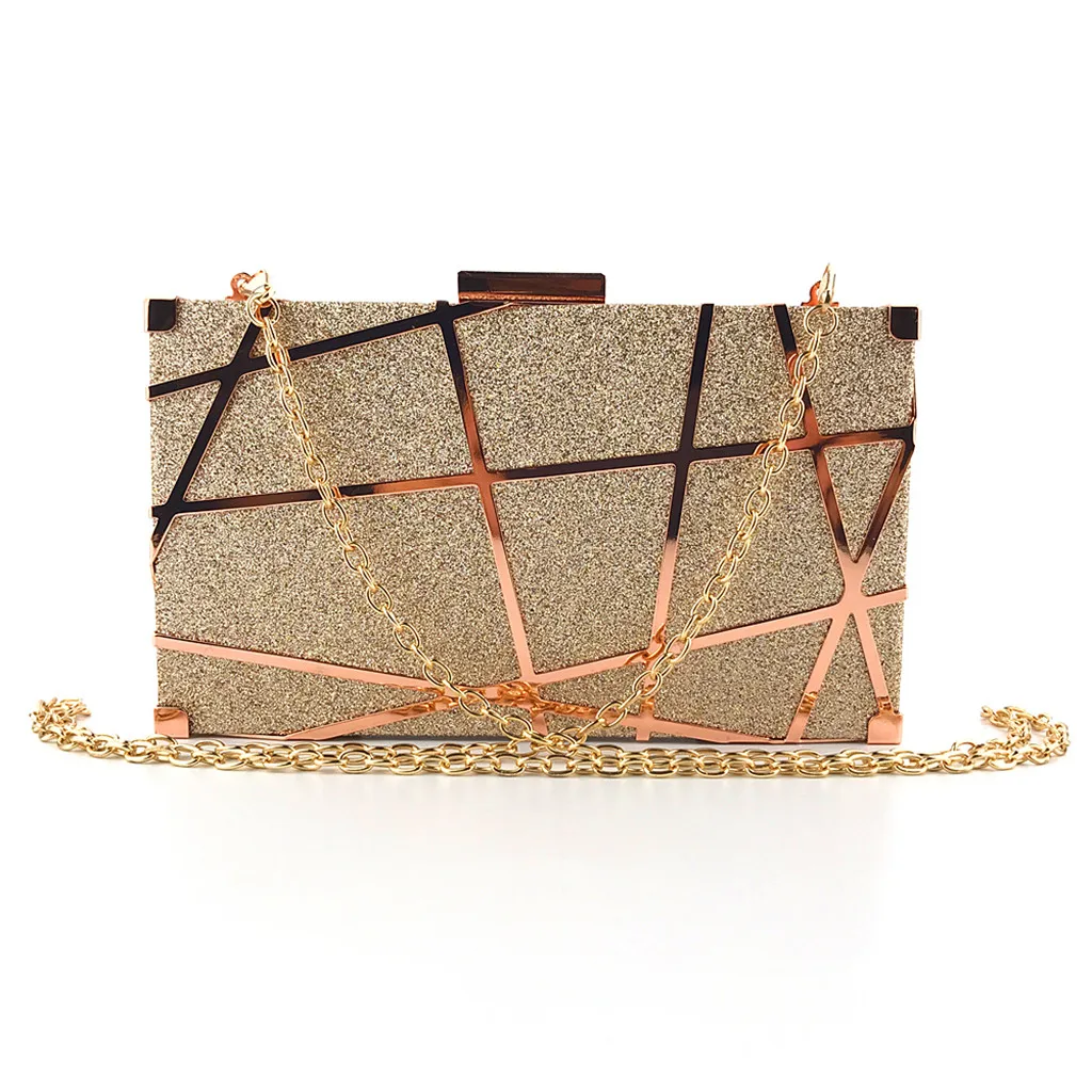 Rose Gold Женская однотонная вечерняя сумка Baga с цепью для рук, клатч, Чистая сумка для женщин, роскошные сумки для женщин, дизайнерские сумки# G2 - Цвет: Rose Gold