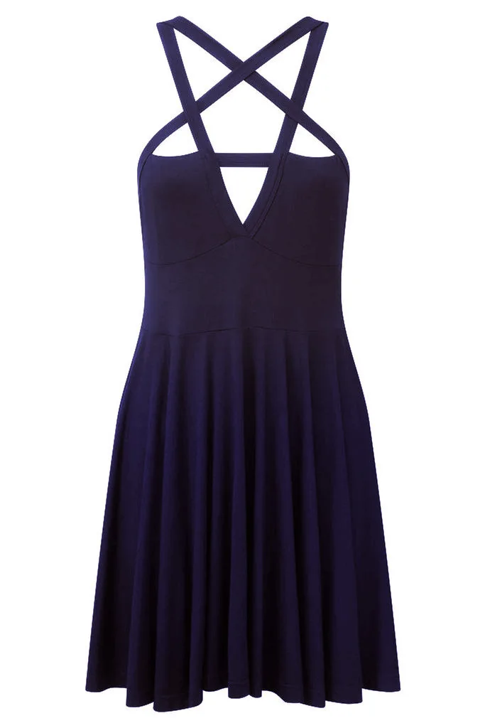 

New Summer Women Slim Strapless Sweet A-Line Dress Sexy Mini Low-Cut Backless Fashion Casual Solid Spaghetti Strap Dress Female