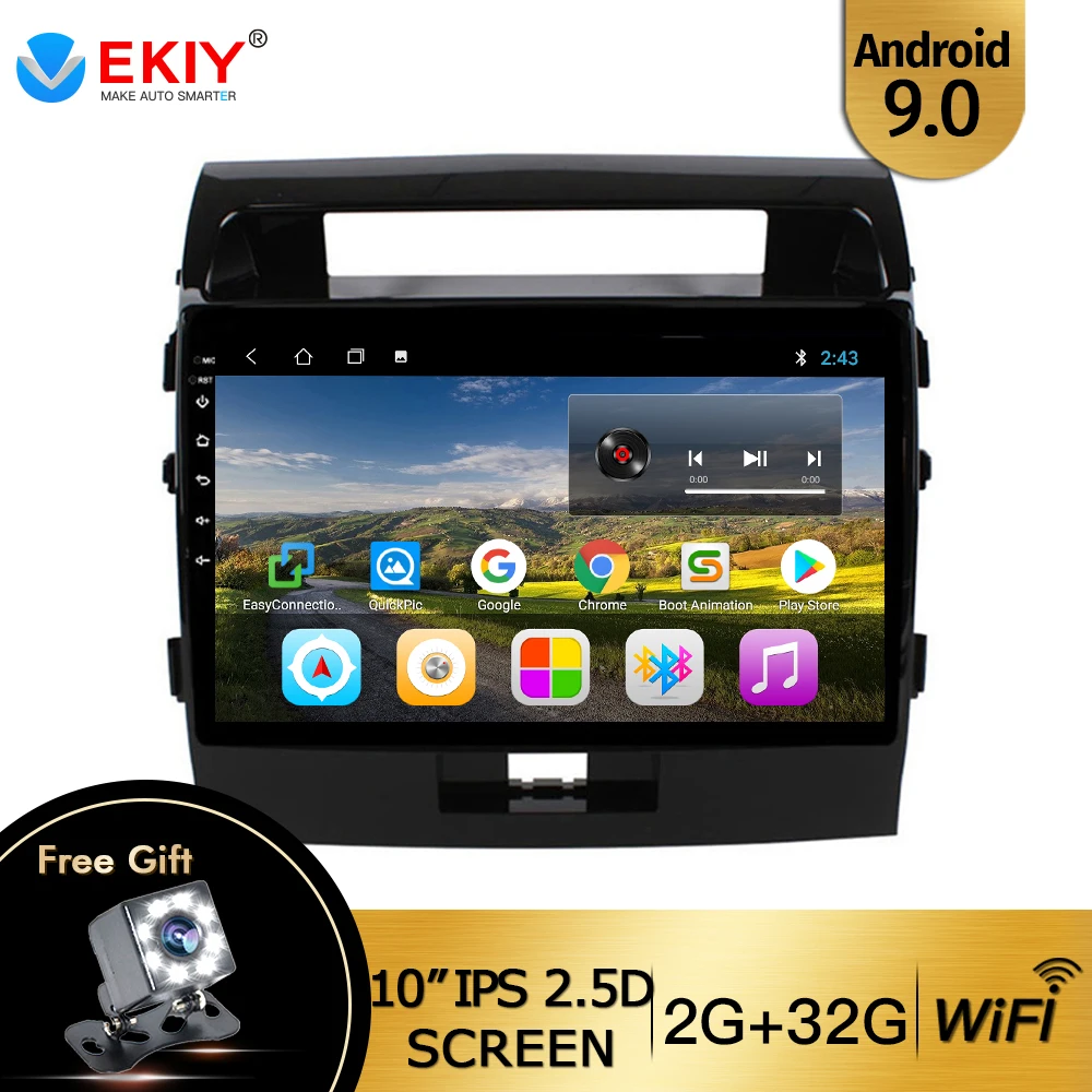 

EKIY 10,1 ''Android 9,0 для Toyota Land Cruiser 2007 2008-2015 авто радио Мультимедиа Видео плеер навигация GPS 2DIN