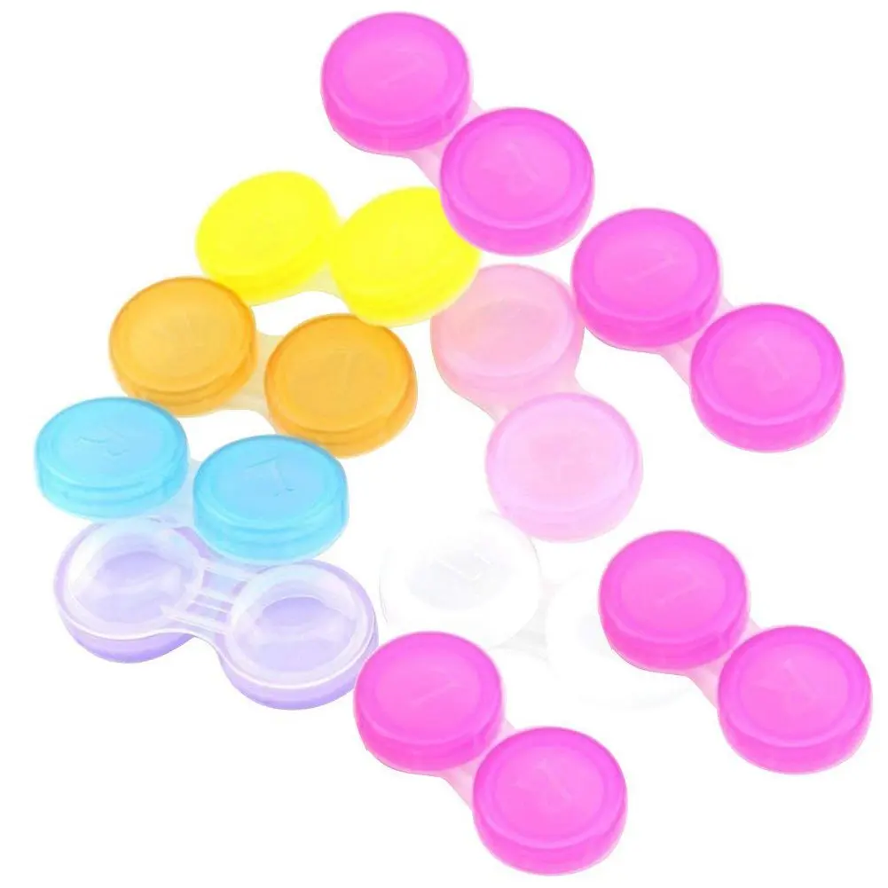

10 x Contact Lens Cases - Colour Coded L and R Soaking Storage Cases, Random Color (Multicolor)