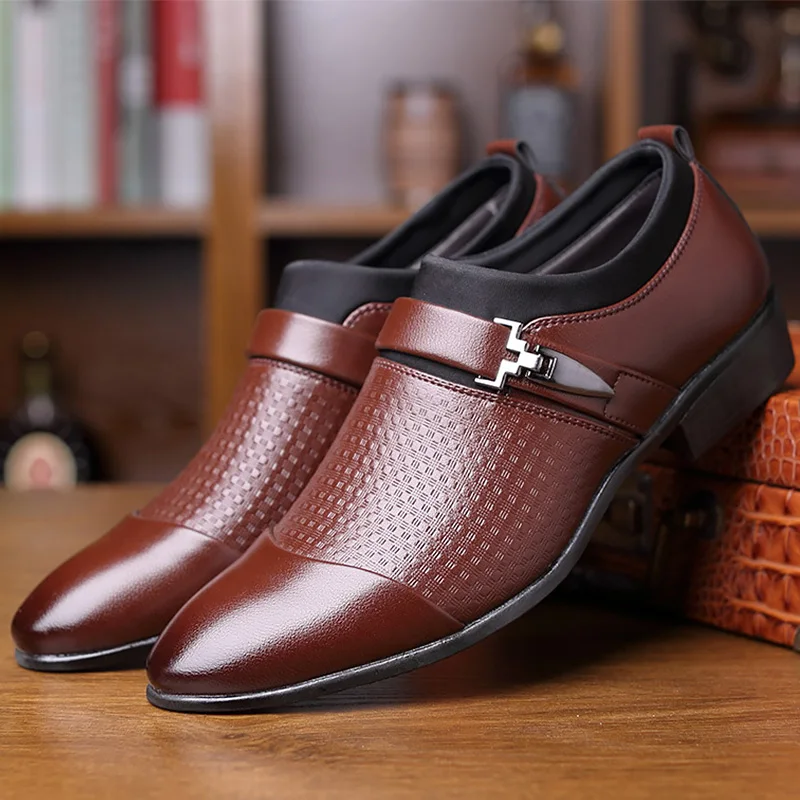 Мужские черные туфли смокинги без застежки формальные Кожаные Туфли оксфорды с