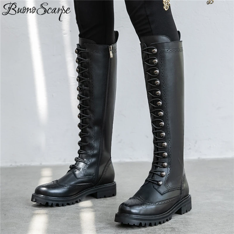 Buono Scarpe/женские ботинки с вышивкой Черные эластичным ремешком Botas Mujer Модные