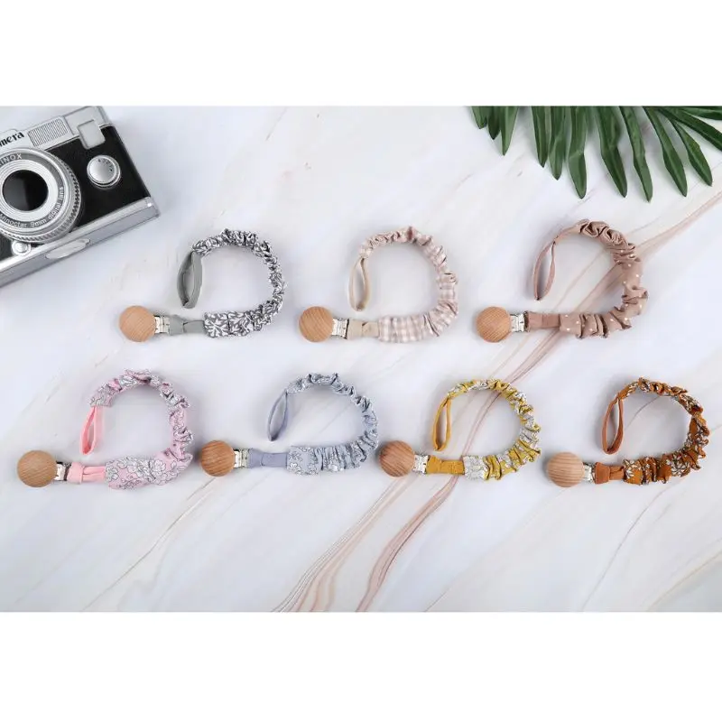 

Baby Cotton Pacifier Chain Beech Wood Pacifier Clip Infant Teething Toys Tiny Rod Holder For Nipples Baby Teether