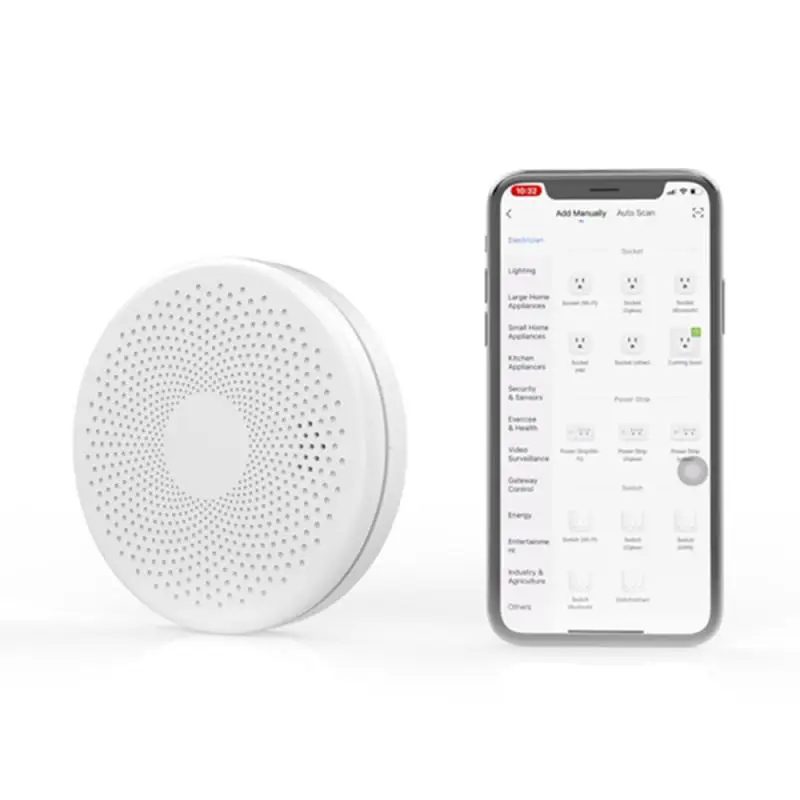 Смарт-детектор дыма Tuya Wi-Fi детектор температуры пожарной сигнализации работает с