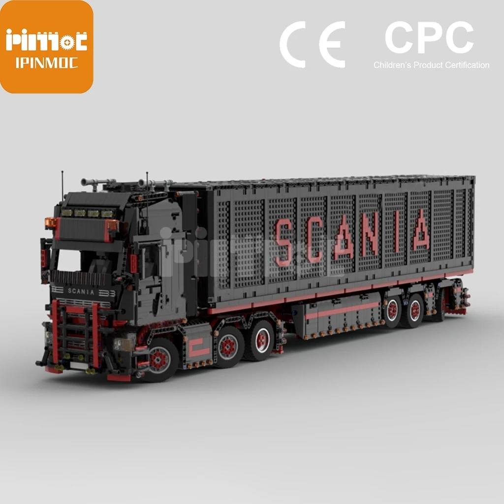 

Тяжелый грузовик-контейнер MOC Scania 62038 69688 подарок для мальчиков сращивающийся строительный блок технология сборки