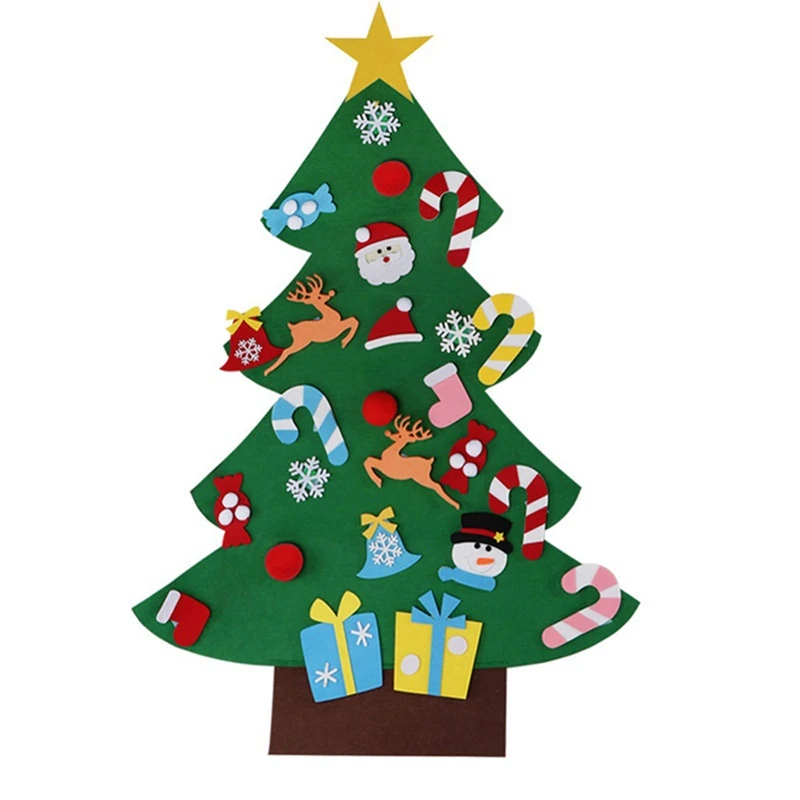 

DIY Felt Christmas Tree Christmas Decorations for Home Christmas Wall Ornaments Santa Claus Xmas Kids Gifts