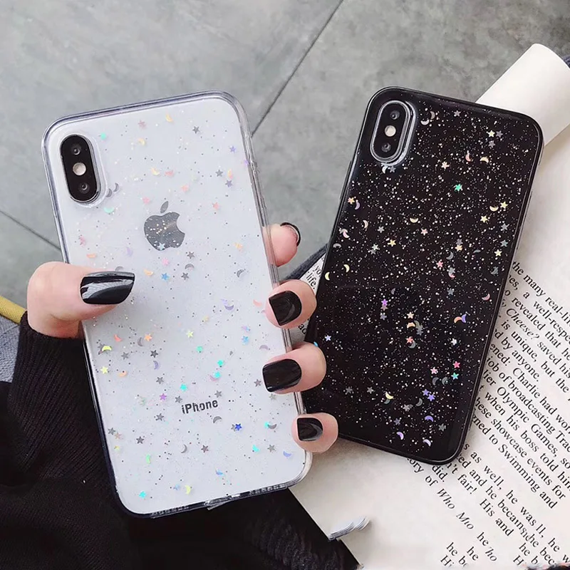 Lovebay чехол для телефона для iPhone 11, 6, 6 S, 7, 8 Plus, X, XR, XS, 11Pro, Max, гальваническое покрытие, звездная волна, прозрачный мягкий ТПУ чехол для iPhone X
