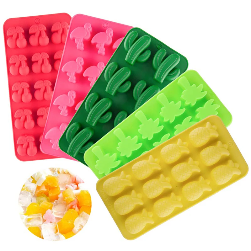 

1PC Flamingo Silicone Ice Moulds DIY Ice Cube Mold Silicone Ice Mold Maker Tray Fruit Chocolate Mold DIY Candy Bar Kitchen Tool
