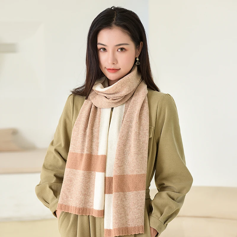 

Winter Women‘s Scarf Pure Wool Shawls Wraps Knitted Warm Scarves 100% Sheep Wool Pashmina Cashmere Scarves Autumn Blanket Stole