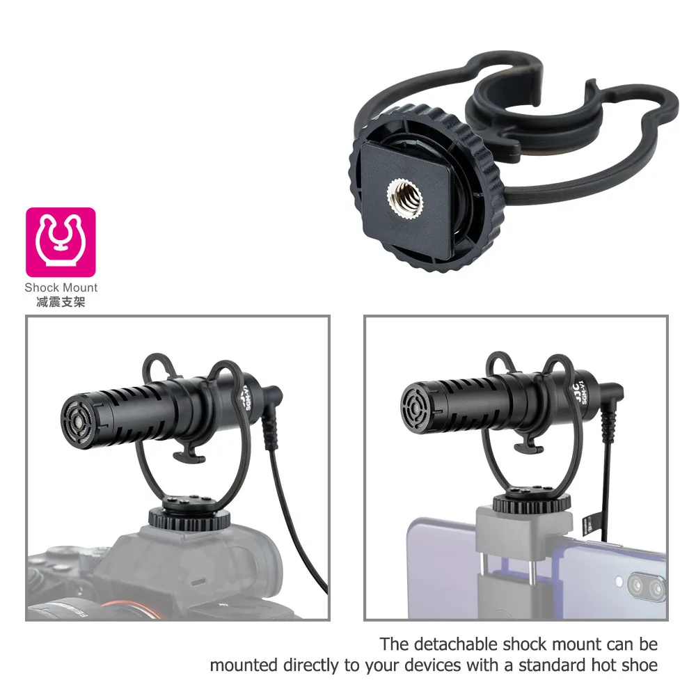 3.5mm Cardioid Microphone Audio Video Record Mic photography for DJI OSMO ACTION For Vloggers Interview | Электроника