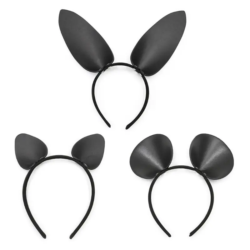 Сексуальный черный ободок для волос пластиковый кожаный украшение вечевечерние