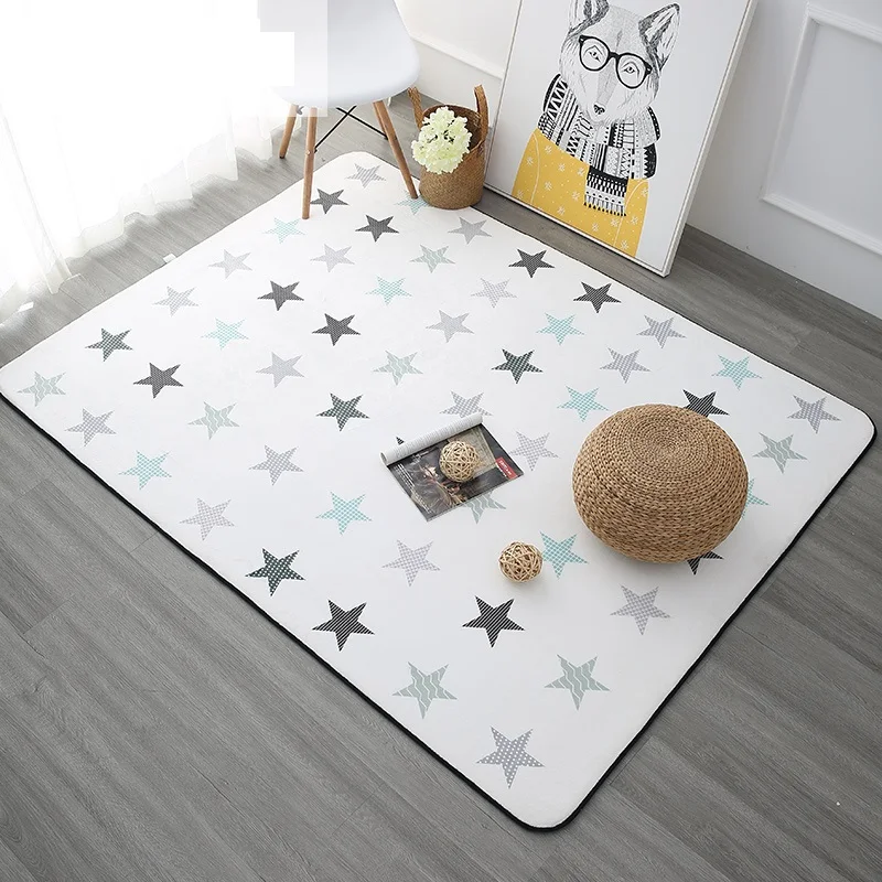

Nordic star pattern rug, suitable for living room, bedroom, home decoration rug, childrens room, soft plush crawling table area