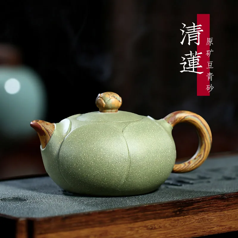 

★Two 】 yixing purple sand teapot tea famous xiao-lu li pure manual undressed ore pea green sand qing lotus