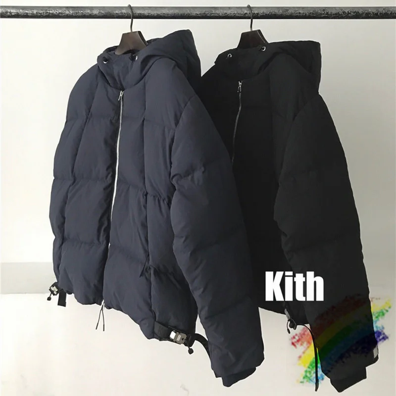 

Winter Reflection KITH Down Coats Men Women 1:1 Top Quality Zipper Thick Coat Safety Button Collar Inside Tag Label