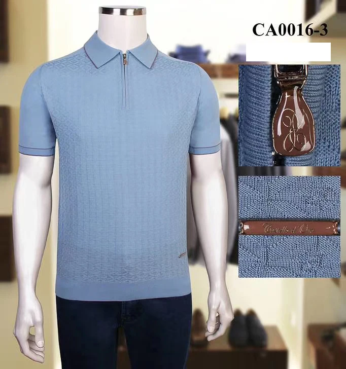 

polo shirt Billionaire silk men 2021 Business fashion short sleeve New thin zipper elasticit England big size M-4XL