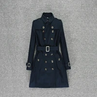 lapel trench coat womens spring 2020 new small medium and long british style classic fashion coat women