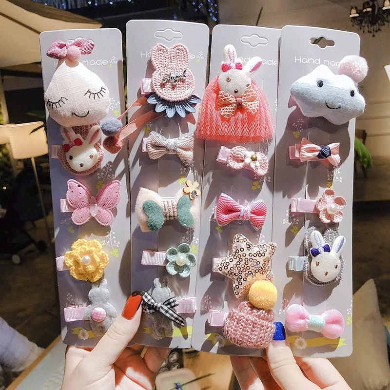 

5pcs/set baby cute headdress set children's fashion crown bow hairpin hair rope girl hair accessories small animal headdress