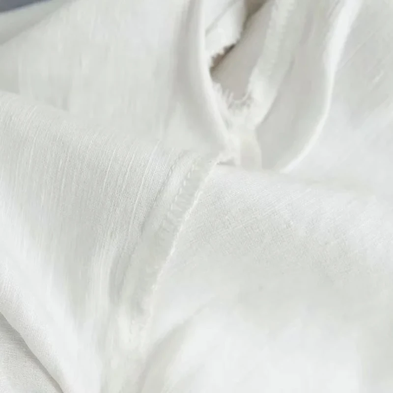 

Women White Fashion One Shoulder Cotton Linen Za Shirts 2019 Chic Female Long Sleeve Summer Casual pleated Irregular Tops Femme