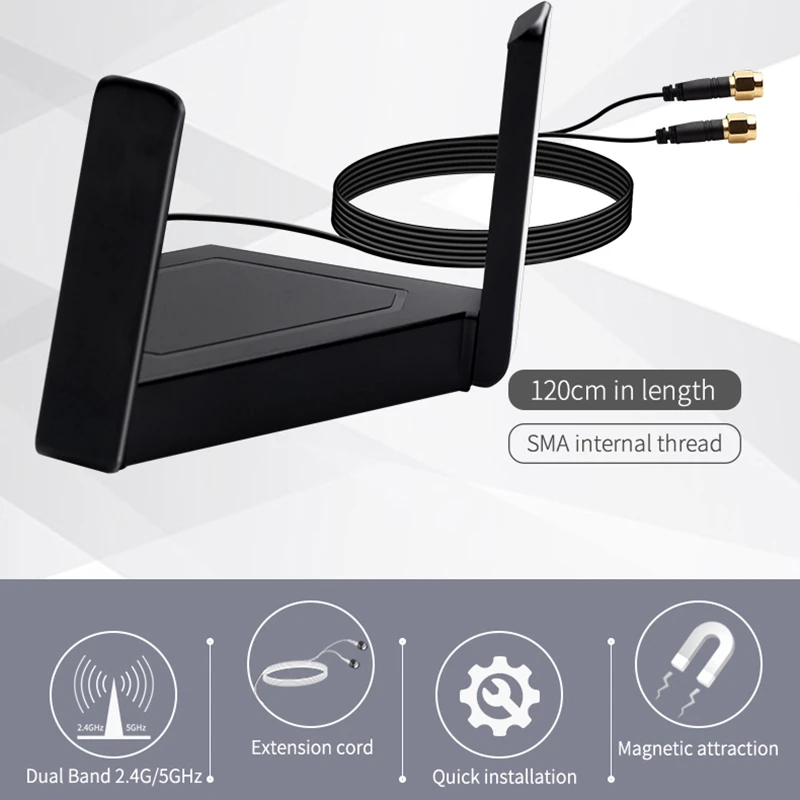 Высокоусиленный 2 4G/5Ghz двухдиапазонный 6DBI SMA всенаправленный внешний антенный