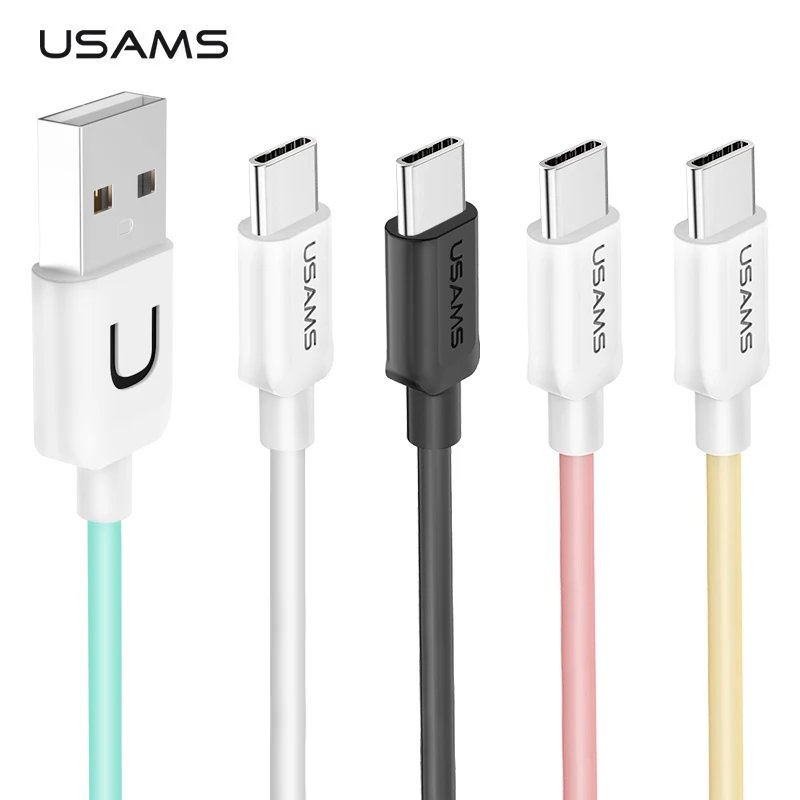 

USAMS 1m 2A USB Type C Phone Cable for Samsung S10 S9 Huawei P30 P20 Pro Xiaomi Oneplus USB A Data Cord Cables