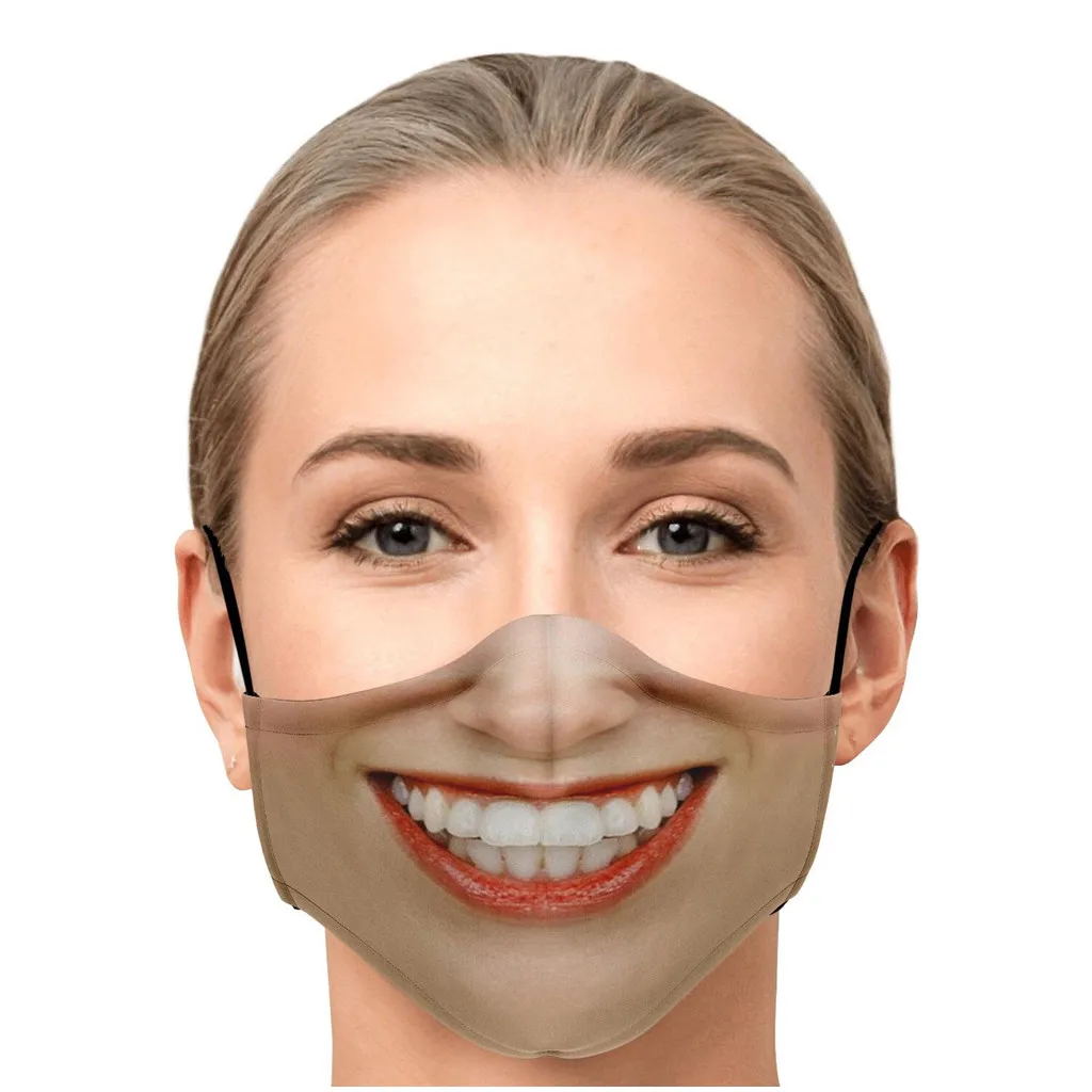 

3PC Adult Face Maks Reusable Funny Print Halloween cosplay Face Masks Cotton Face Cover Washable Breathable Mask masque A50