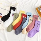 Милые хлопковые носки Харадзюку, красочные забавные женские носки-сюрпризы, комплект женских носков для девочек