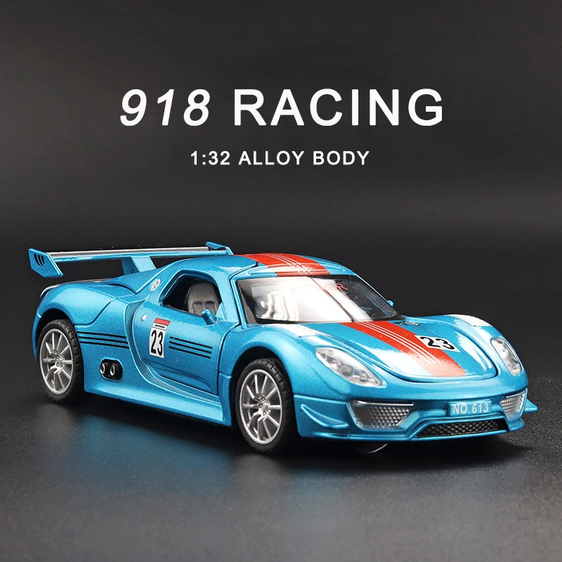 

1:32 Diecast Alloy Model Car Miniature Porsche 918 Spyder Racing Metal Vehicle Simulation Toys for Kids Boys Collection Gifts